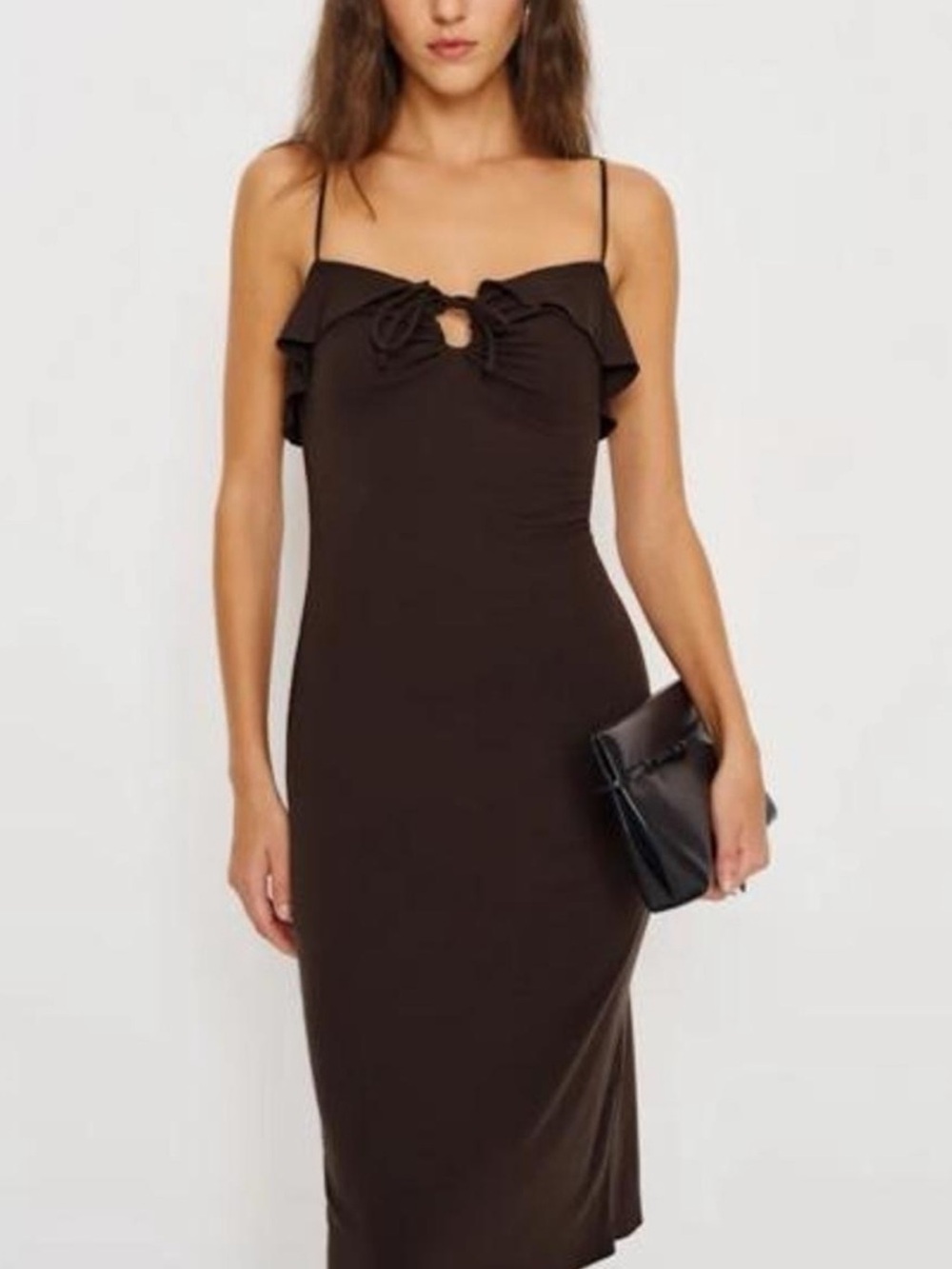 NWT Reformation Jennie Knit Dress in Mole (Brown) size small